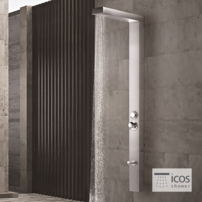 ΣΤΗΛΗ ΝΤΟΥΖ THEA ΜΕ ΜΙΚΤΗ ICOS ΕΠΙΤΟΙΧΗ ΥΨΟΣ 190 εκ. INOX