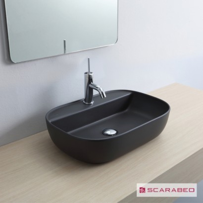 ΝΙΠΤΗΡΑΣ GLAM56/R 56x38 (1 οπή) SCARABEO ARDESIA (BLACK MATT)