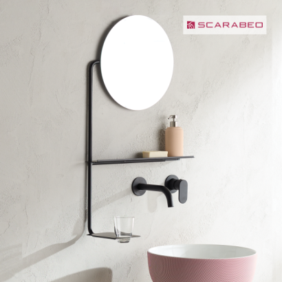 ΚΑΘΡΕΦ.Φ36 L51 H82 cm ΜΕ ΕΤΑΖ+ ΠΟΤ/ΘΗΚΗ SCARABEO BLACK MATT